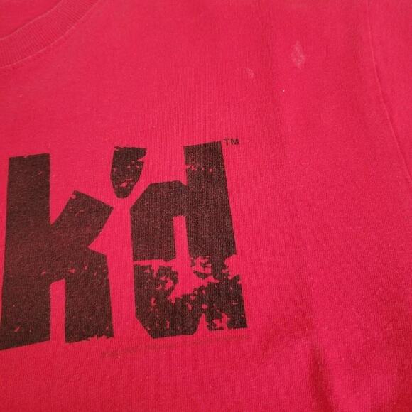 Vtg Y2k Punk'd Spellout Logo MTV Show Promo T Shirt Red Large Ashton Kutcher - Picture 2 of 4